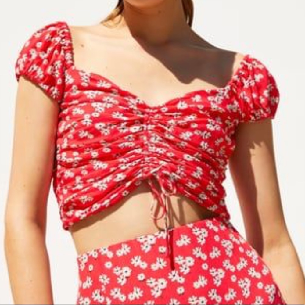 Zara Floral Pattern Crop Top
